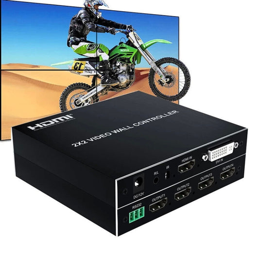 1080P 2 x 2 HDMI + DVI to 4 HDMI Ports Video Wall Controller(Black) - Splitter by buy2fix | Online Shopping UK | buy2fix