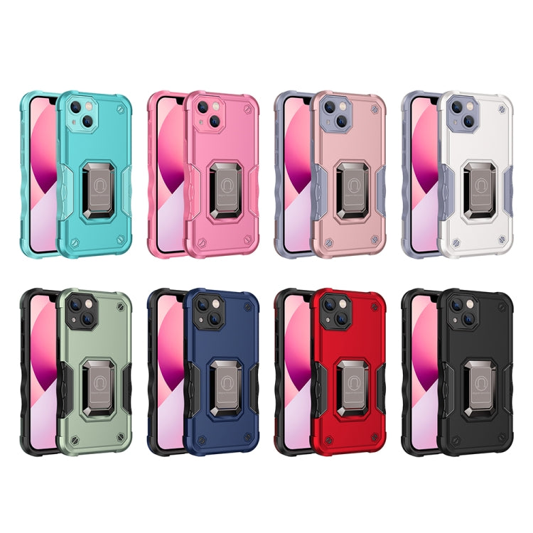 For iPhone 13 Ring Holder Non-slip Armor Phone Case(Rose Gold) - Apple Accessories by buy2fix | Online Shopping UK | buy2fix