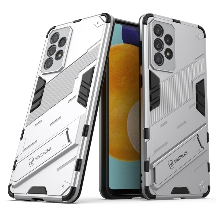 For Samsung Galaxy A73 5G Punk Armor 2 in 1 PC + TPU Shockproof Phone Case with Invisible Holder(White) - Samsung Accessories by buy2fix | Online Shopping UK | buy2fix