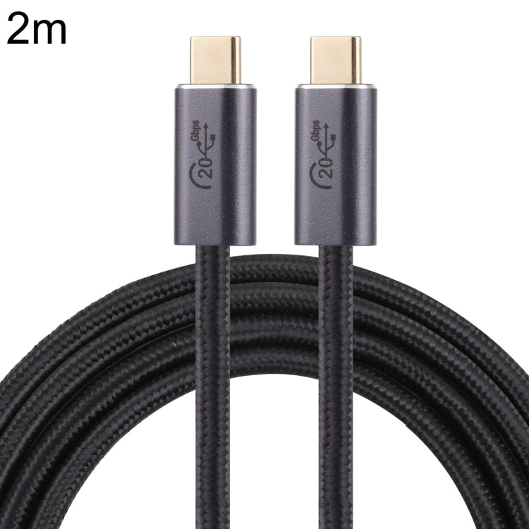 20Gbps USB 3.2 USB-C / Type-C Male to USB-C / Type-C Male Braided Data Cable, Cable Length:2m(Black) - Computer & Networking by buy2fix | Online Shopping UK | buy2fix