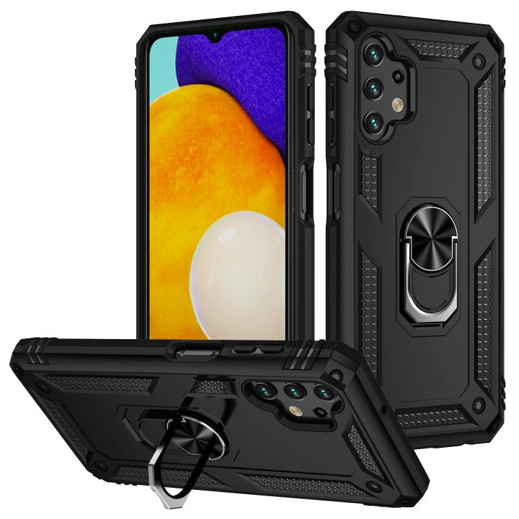 For Samsung Galaxy A13 4G Shockproof TPU + PC Phone Case with Holder(Black) - Galaxy Phone Cases by buy2fix | Online Shopping UK | buy2fix