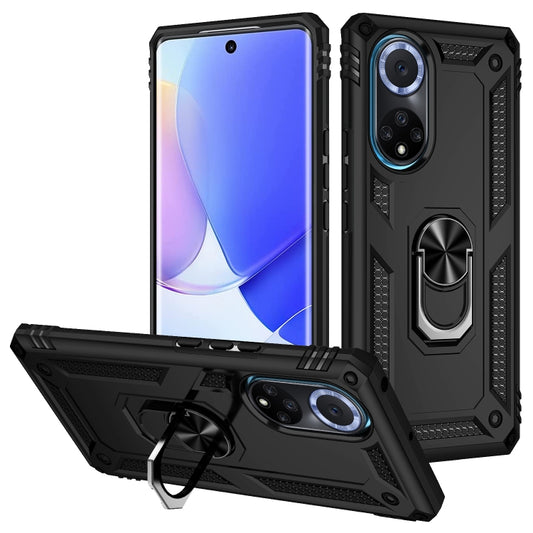 For Huawei nova 9 Shockproof TPU + PC Holder Phone Case(Black) - Mobile Accessories by buy2fix | Online Shopping UK | buy2fix