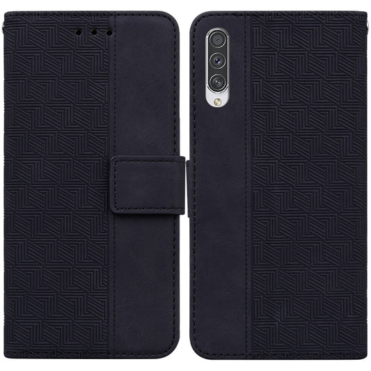 For Samsung Galaxy A70 / A70s Geometric Embossed Leather Phone Case(Black) - Samsung Accessories by buy2fix | Online Shopping UK | buy2fix