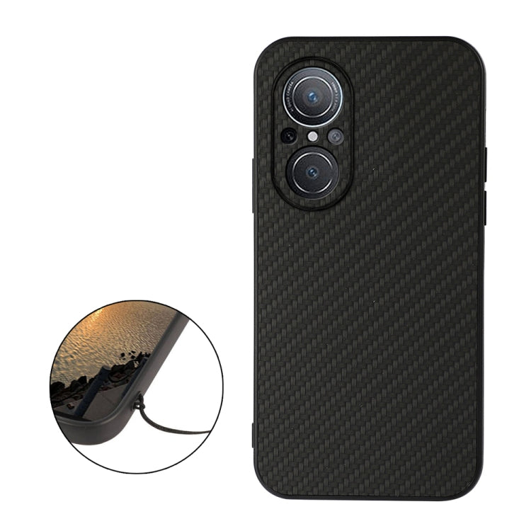 For Huawei nova 9 SE Fine Hole Carbon Fiber Texture Shockproof Phone Case(Black) - Mobile Accessories by buy2fix | Online Shopping UK | buy2fix