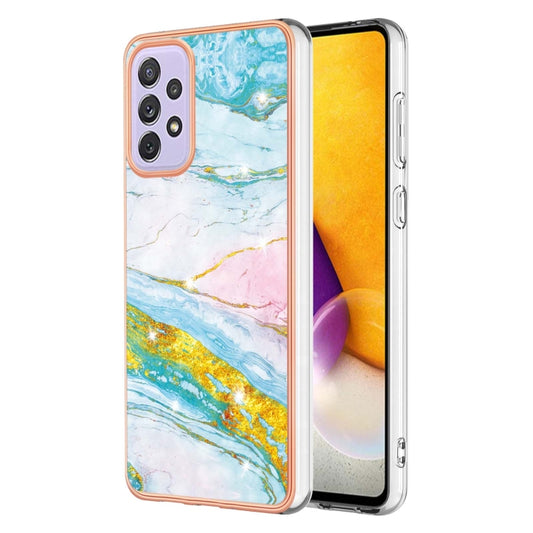 For Samsung Galaxy A23 4G / 5G Electroplating Marble Pattern Dual-side IMD TPU Phone Case(Green 004) - Samsung Accessories by buy2fix | Online Shopping UK | buy2fix