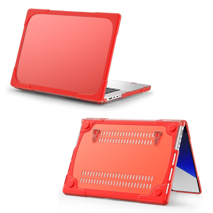 TPU + PC Two-color Anti-fall Laptop Protective Case For MacBook Pro 16.2 inch A2485 2021(Red) - MacBook Pro Cases by buy2fix | Online Shopping UK | buy2fix