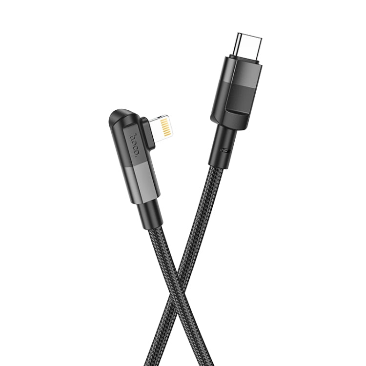 hoco U108 20W USB-C / Type-C to 8 Pin PD Charging Data Cable, Cable Length:1.2m(Black) - 2 in 1 Cable by hoco | Online Shopping UK | buy2fix