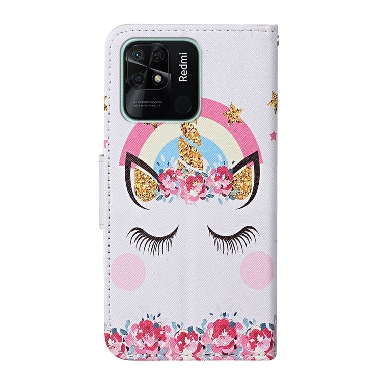 For Xiaomi Redmi 10C Colored Drawing Pattern Flip Leather Case(Crown Unicorn) - Xiaomi Cases by buy2fix | Online Shopping UK | buy2fix