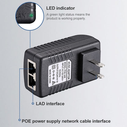 12V 1A Router AP Wireless POE / LAD Power Adapter(UK Plug) - Network Hardware by buy2fix | Online Shopping UK | buy2fix