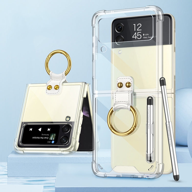 For Samsung Galaxy Z Flip3 5G GKK Shockproof Airbag Phone Case with Ring Holder & Stylus Pen(Transparent) - Galaxy Phone Cases by GKK | Online Shopping UK | buy2fix