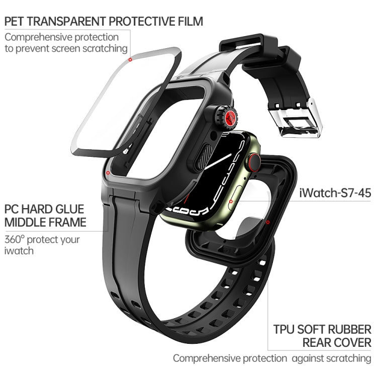 RedPepper TPU + PC + Silicone Waterproof Watch Case For Apple Watch Series 9 / 8 / 7 45mm - Watch Cases by RedPepper | Online Shopping UK | buy2fix