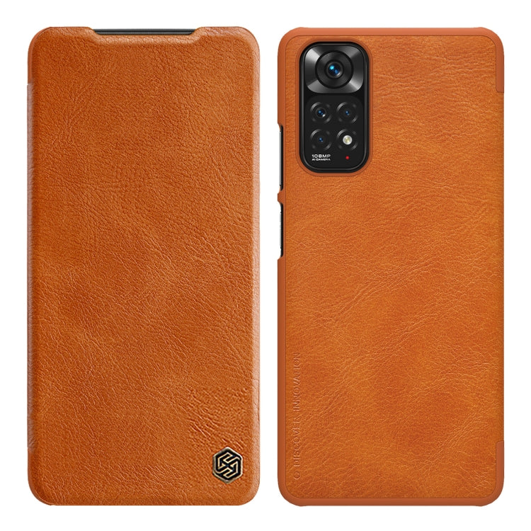 For Xiaomi Redmi Note 11S NILLKIN QIN Series Crazy Horse Texture Leather Case(Brown) - Xiaomi Cases by NILLKIN | Online Shopping UK | buy2fix