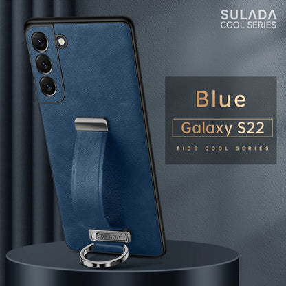 For Samsung Galaxy S22 5G SULADA Cool Series PC + Leather Texture Skin Feel Shockproof Phone Case(Blue) - Galaxy S22 5G Cases by SULADA | Online Shopping UK | buy2fix