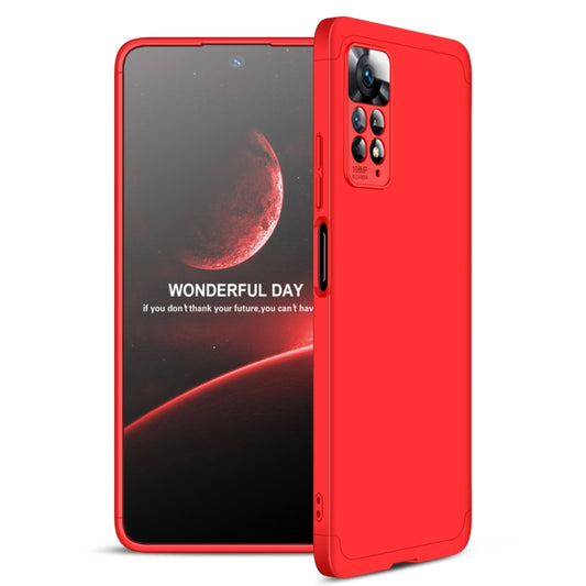 For Xiaomi Redmi Note 11 Pro 4G / 5G Global GKK Three Stage Splicing Full Coverage PC Case(Red) - Redmi Note 11 Pro Case by GKK | Online Shopping UK | buy2fix