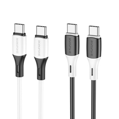 Borofone BX79 Type-C / USB-C to Type-C / USB-C 60W Silicone Sync Data Charging Cable, Length: 1m(Black) -  by Borofone | Online Shopping UK | buy2fix