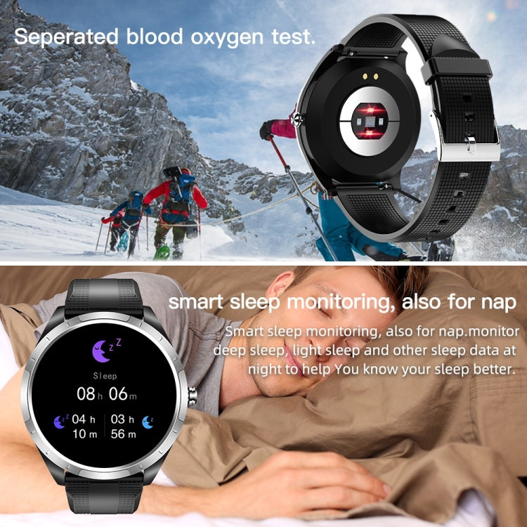 X3 1.3 inch TFT Color Screen Chest Sticker Smart Watch, Support ECG/Heart Rate Monitoring, Style:Black Leather Watch Band(Silver) - Smart Wear by buy2fix | Online Shopping UK | buy2fix