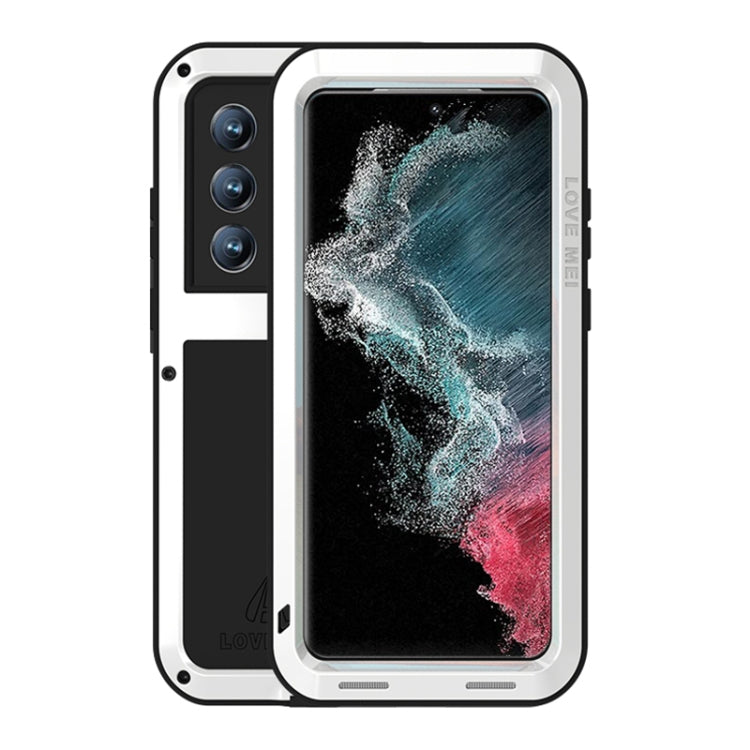 For Samsung Galaxy S22 Ultra 5G LOVE MEI Metal Shockproof Waterproof Dustproof Protective Phone Case(White) - Galaxy S22 Ultra 5G Cases by LOVE MEI | Online Shopping UK | buy2fix