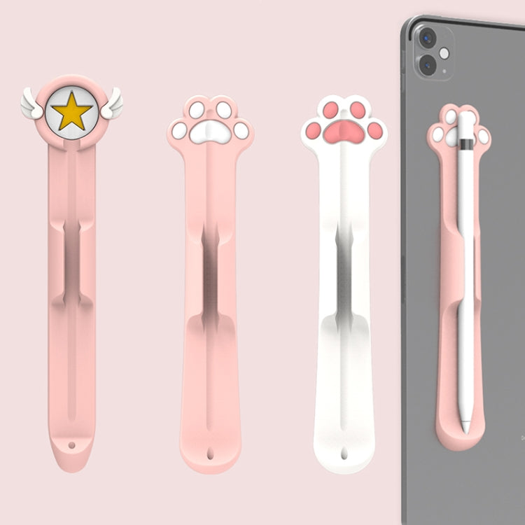 Stylus Silicone Magnetic Cartoon Pen Holder For Apple Pencil 1/2(Pink Magic Wand) - Pencil Accessories by buy2fix | Online Shopping UK | buy2fix