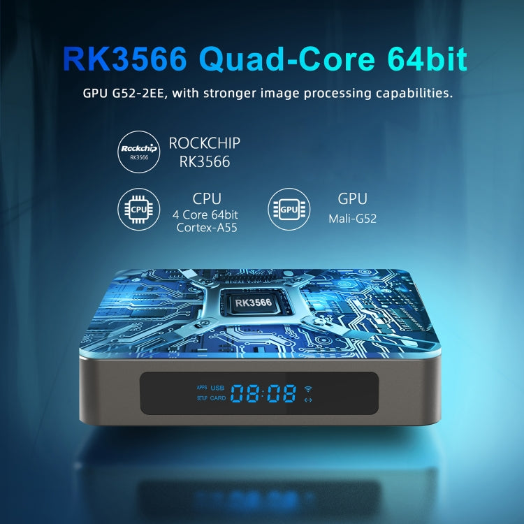 X96 X6 8K Smart TV BOX Android 11.0 Media Player, RK3566 Quad Core ARM Cortex A55, RAM: 4GB, ROM: 32GB, Plug Type:EU Plug - Consumer Electronics by buy2fix | Online Shopping UK | buy2fix