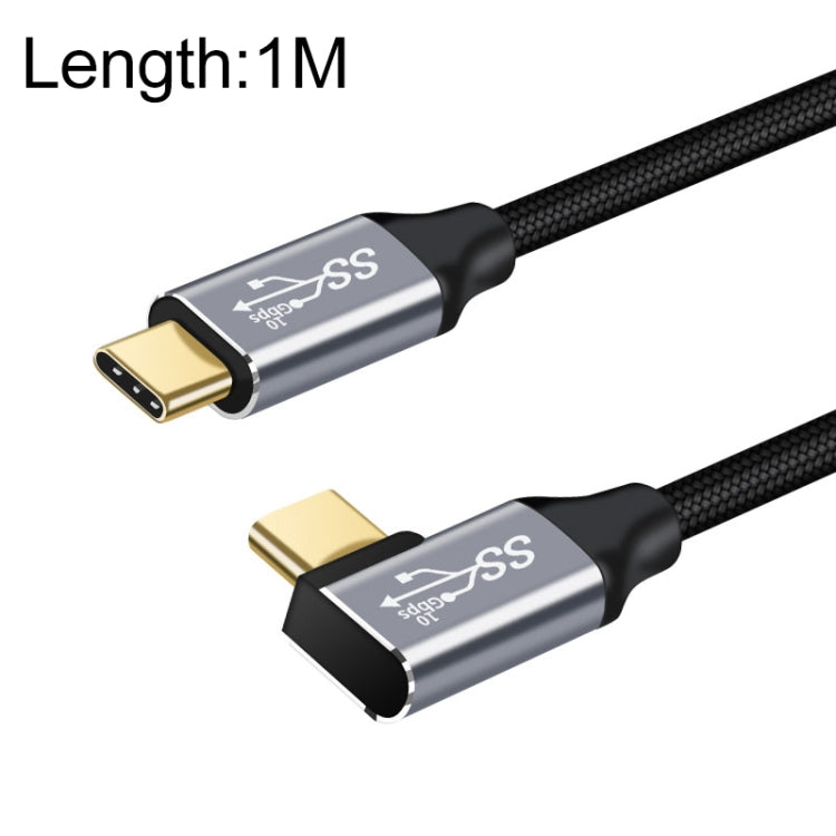 1m 10Gbps USB-C / Type-C Male Straight to Male Elbow Charging Data Transmission Cable - Computer & Networking by buy2fix | Online Shopping UK | buy2fix