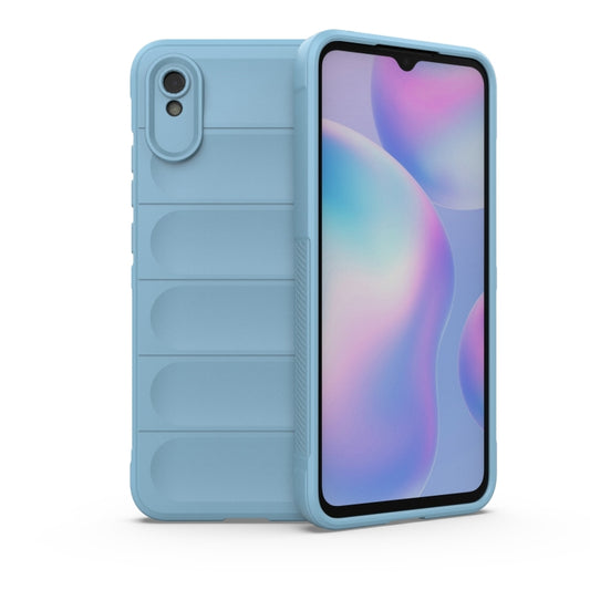 For Xiaomi Redmi 9A Magic Shield TPU + Flannel Phone Case(Light Blue) - Xiaomi Cases by buy2fix | Online Shopping UK | buy2fix