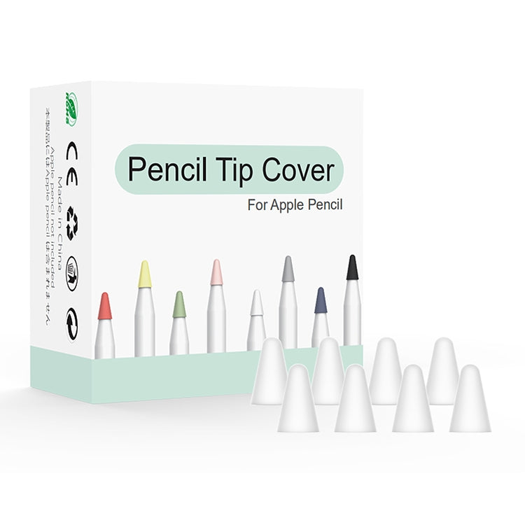 8 PCS / Set Universal Wearable Stylus Nib Cover For Apple Pencil 1 / 2(White) - Pencil Accessories by buy2fix | Online Shopping UK | buy2fix