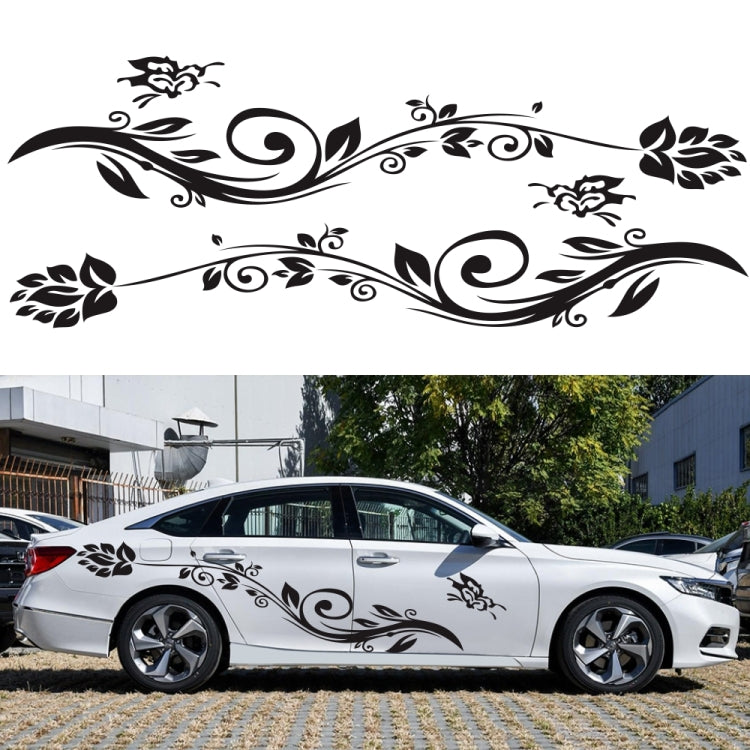 2 PCS/Set D-251 Butterfly Love Flowers Pattern Car Modified Decorative Sticker(Yellow) - In Car by buy2fix | Online Shopping UK | buy2fix