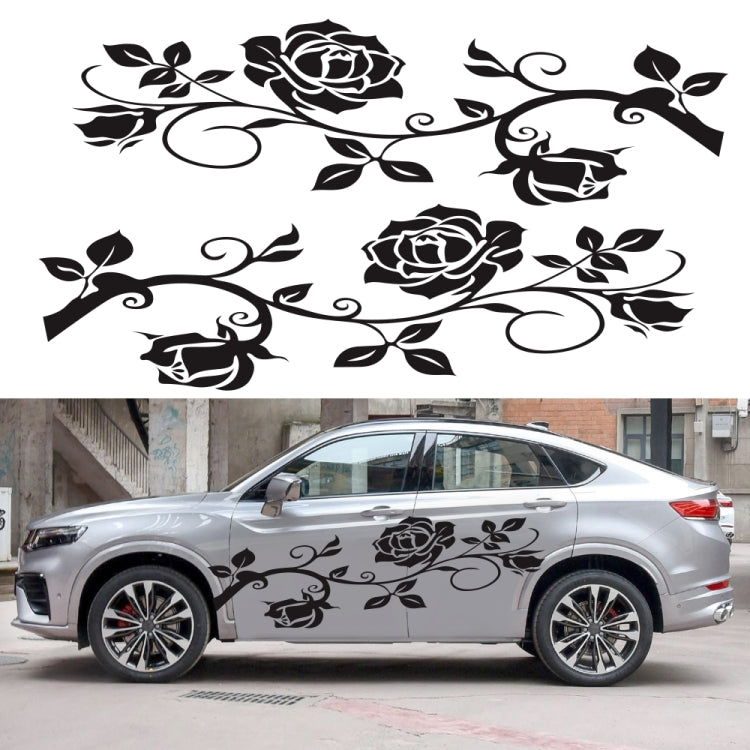 2 PCS/Set D-545 Rose Pattern Car Modified Decorative Sticker(Purple) - In Car by buy2fix | Online Shopping UK | buy2fix