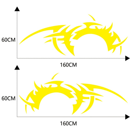 2 PCS/Set D-719 Flame Hot Wheel Pattern Car Modified Decorative Sticker(Yellow) - In Car by buy2fix | Online Shopping UK | buy2fix