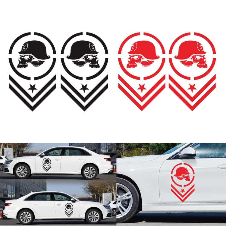 2 PCS/Set D-739 Skull Pattern Car Modified Decorative Sticker(White) - In Car by buy2fix | Online Shopping UK | buy2fix