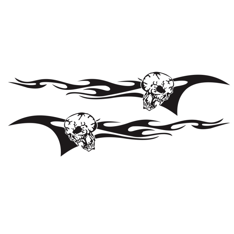 2 PCS/Set D-964 Skull Flame Pattern Car Modified Decorative Sticker(Black) - In Car by buy2fix | Online Shopping UK | buy2fix