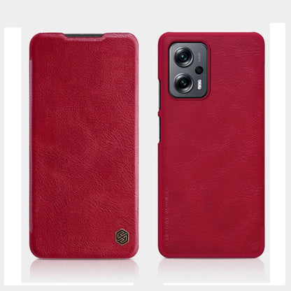 For Xiaomi Redmi Note 11T Pro/11T Pro+ 5G/Poco X4 GT 5G NILLKIN QIN Series Crazy Horse Texture Leather Phone Case(Red) - Xiaomi Cases by NILLKIN | Online Shopping UK | buy2fix