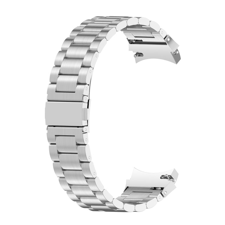 For Samsung Galaxy Watch 5 40mm Three Strains Steel Watch Band(Silver) - Smart Wear by buy2fix | Online Shopping UK | buy2fix