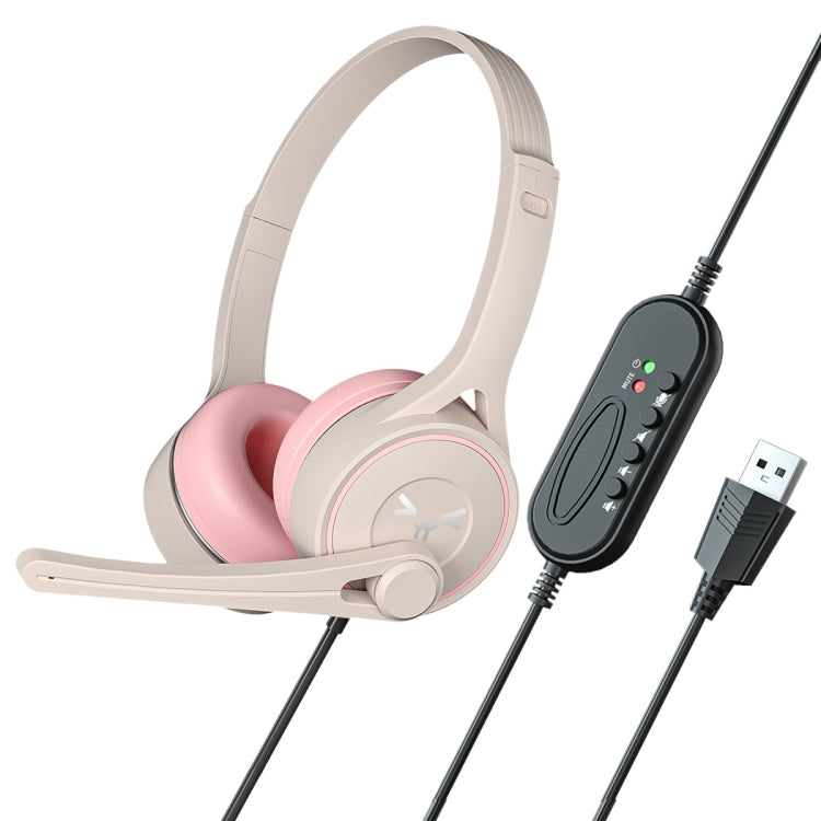 SOYTO SY-G30 Wired Noise Cancelling Ergonomic Gaming Headset, Interface:USB(Grey Pink) - Multimedia Headset by SOYTO | Online Shopping UK | buy2fix