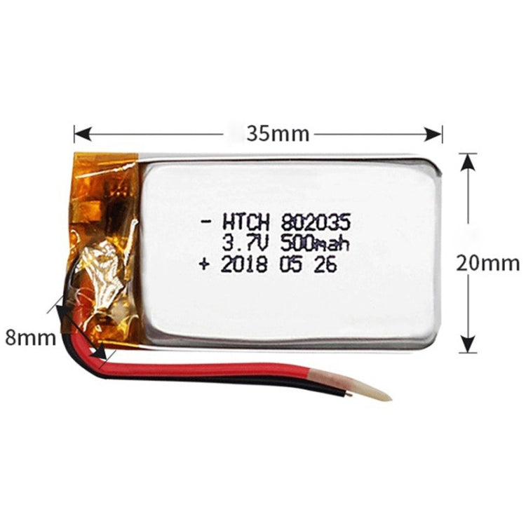 2pcs 802035 500mAh Li-Polymer Battery Replacement - Others by buy2fix | Online Shopping UK | buy2fix