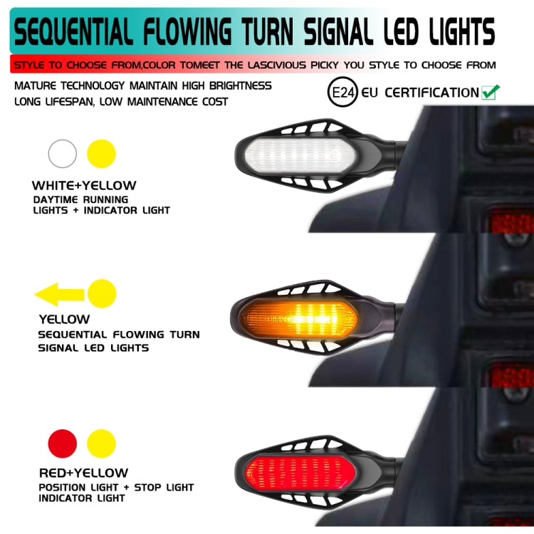 4 PCS Modified Motorcycle 16LEDs Brake Turn Tail Light, Smoked Shell(Red Light + Yellow Light) - In Car by buy2fix | Online Shopping UK | buy2fix