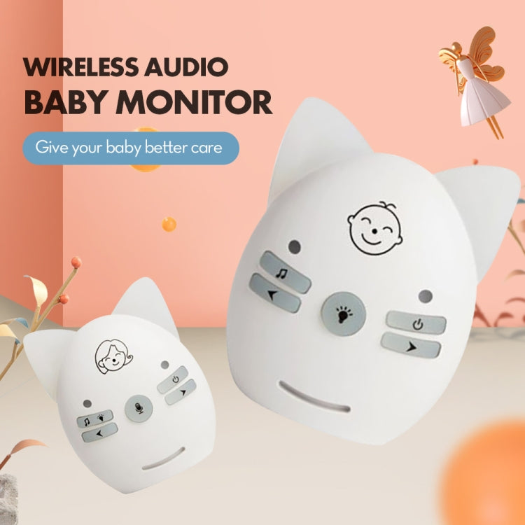 V30 Wireless Audio Baby Monitor Support Voice Monitoring + Intercom + Night Light without Battery, Plug Type:UK Plug(White) - Security by buy2fix | Online Shopping UK | buy2fix