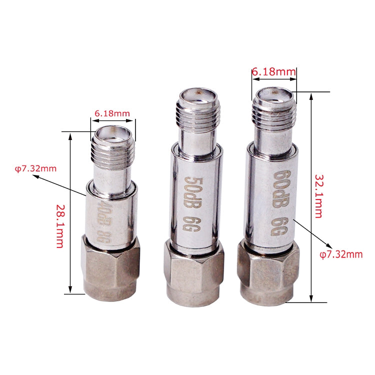 40dBi SMA Attenuator DC-6GHz SMA Coaxial Fixed Connectors - Connectors by buy2fix | Online Shopping UK | buy2fix