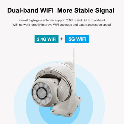 Sricam SP008C 5MP 10X Zoom IP66 Waterproof CCTV WiFi IP Camera Monitor, Plug Type:EU Plug(White) - Security by Sricam | Online Shopping UK | buy2fix