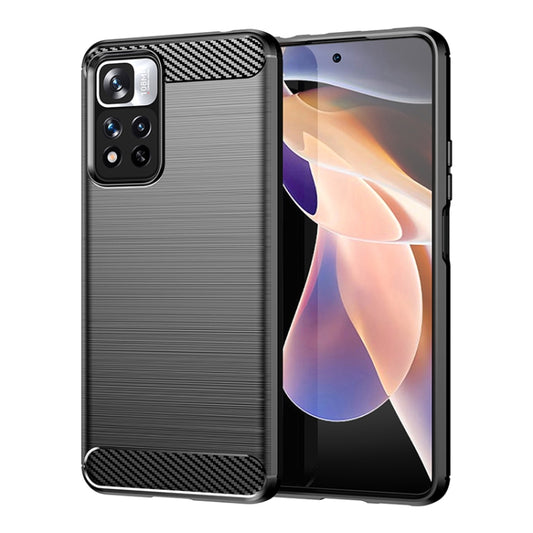 For Xiaomi Redmi Note 11 Pro / Note 11 Pro+ Brushed Texture Carbon Fiber TPU Case(Black) - Redmi Note 11 Pro Case by buy2fix | Online Shopping UK | buy2fix