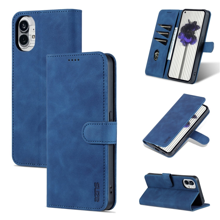 For Nothing Phone 1 AZNS Skin Feel Calf Texture Flip Leather Phone Case (Blue) - More Brand by AZNS | Online Shopping UK | buy2fix