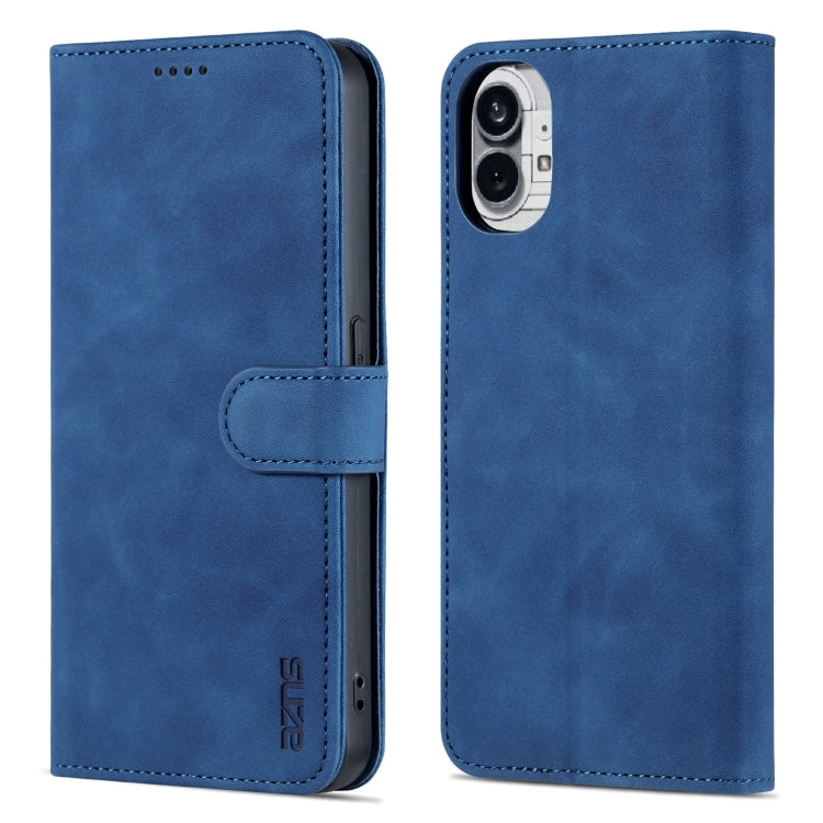 For Nothing Phone 1 AZNS Skin Feel Calf Texture Flip Leather Phone Case (Blue) - More Brand by AZNS | Online Shopping UK | buy2fix