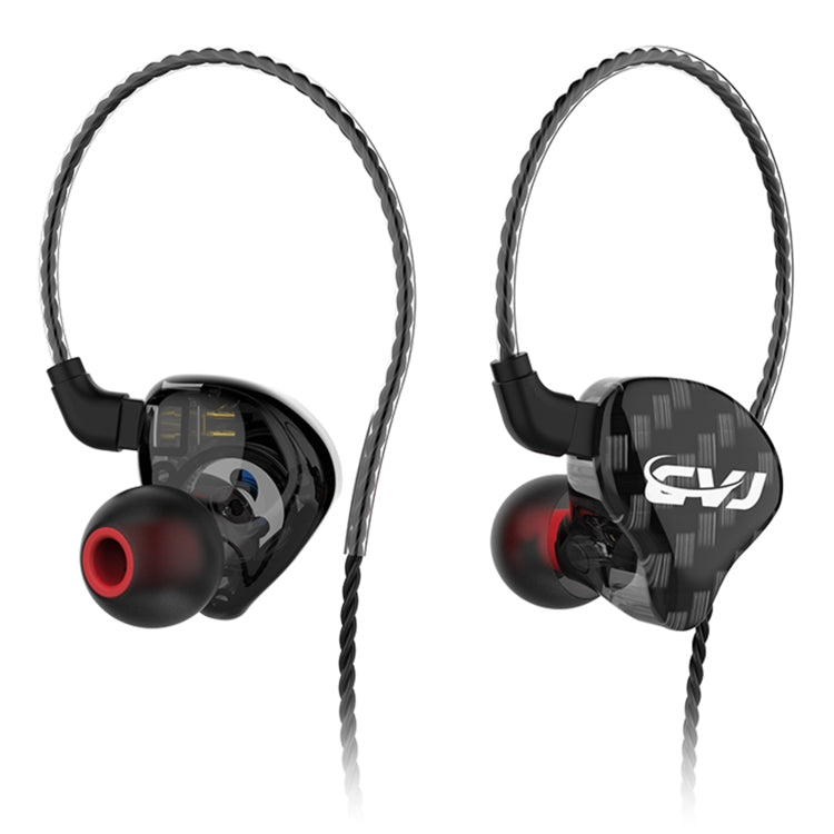 CVJ-CSA Dual Magnetic Coil Iron Hybrid Drive HIFI In-ear Wired Earphone, Style:Without Mic(Black) - In Ear Wired Earphone by CVJ | Online Shopping UK | buy2fix