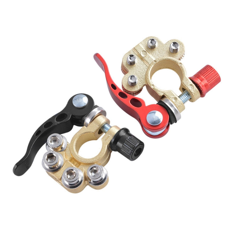 1 Pair Car Battery Terminals Quick Disconnect Cables Connectors, with L Wrench + Terminal + Insulation Pad + Brush - Booster Cable & Clip by buy2fix | Online Shopping UK | buy2fix