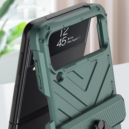 For Samsung Galaxy Z Flip4 GKK Sliding Camshield Magnetic Armor Flip Phone Case(Forest Green) - Galaxy Z Flip4 5G Cases by GKK | Online Shopping UK | buy2fix