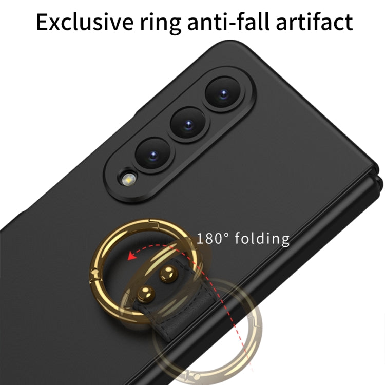 For Samsung Galaxy Z Fold4 GKK Ultra-thin PC Full Coverage Phone Case with Ring Holder(Black) - Galaxy Z Fold4 5G Cases by GKK | Online Shopping UK | buy2fix