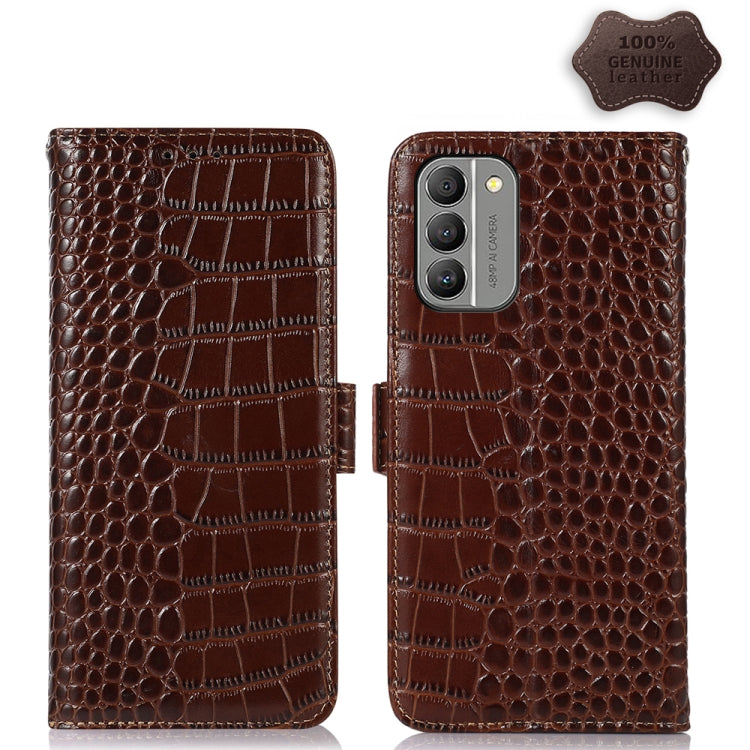 For Nokia G400 Crocodile Top Layer Cowhide Leather Phone Case(Brown) - Nokia Cases by buy2fix | Online Shopping UK | buy2fix