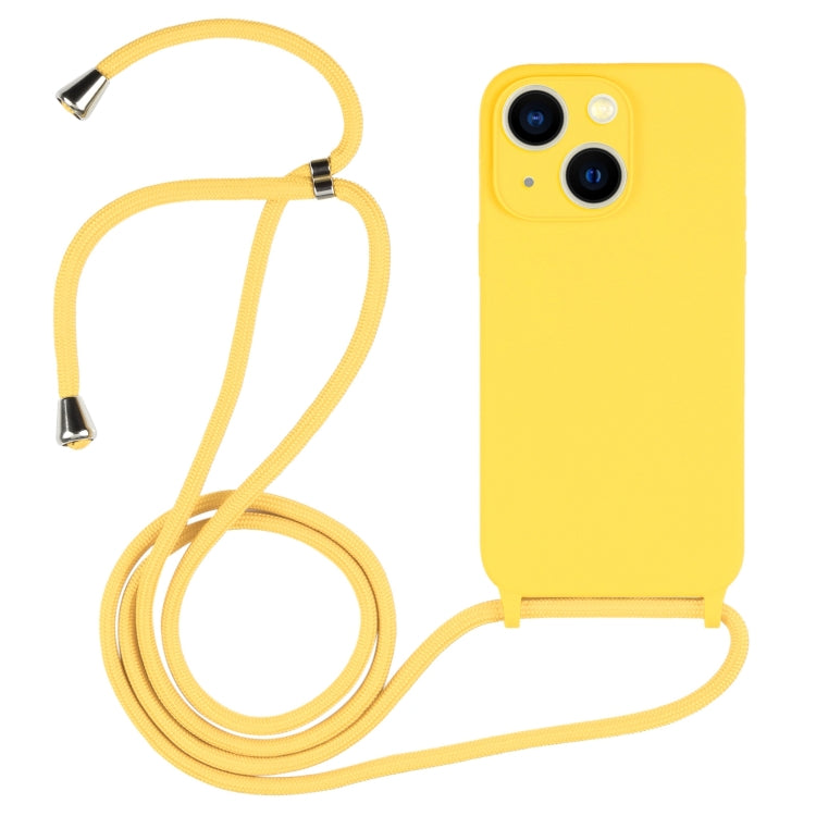 For iPhone 13 Crossbody Lanyard Liquid Silicone Case(Yellow) - iPhone 13 Cases by buy2fix | Online Shopping UK | buy2fix