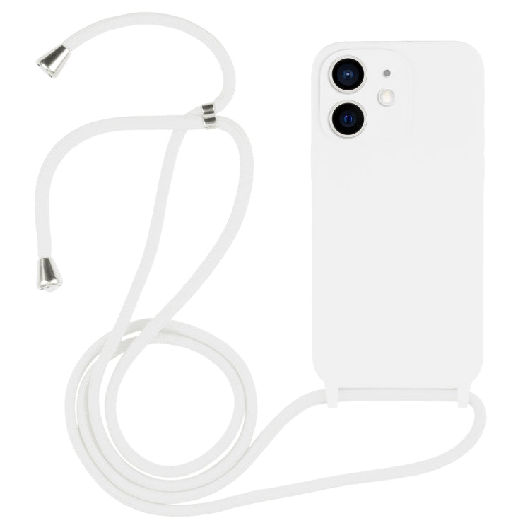 For iPhone 12 Crossbody Lanyard Liquid Silicone Case(White) - iPhone 12 / 12 Pro Cases by buy2fix | Online Shopping UK | buy2fix