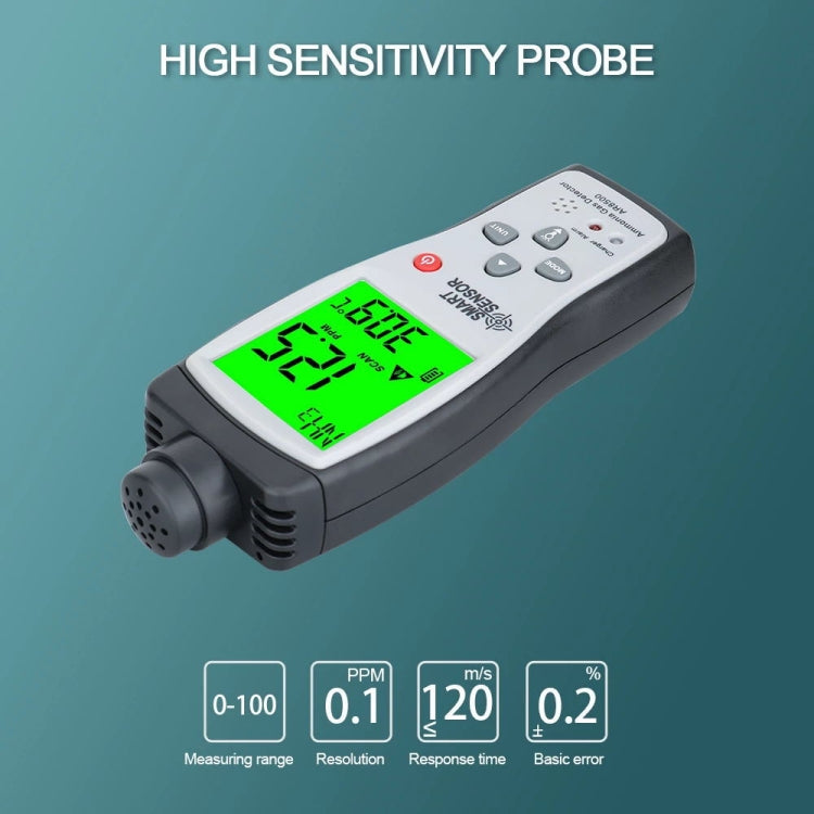 SmartSensor AR8500 Handheld Ammonia Gas NH3 Detector Meter - Air & Water Quality Tester by buy2fix | Online Shopping UK | buy2fix